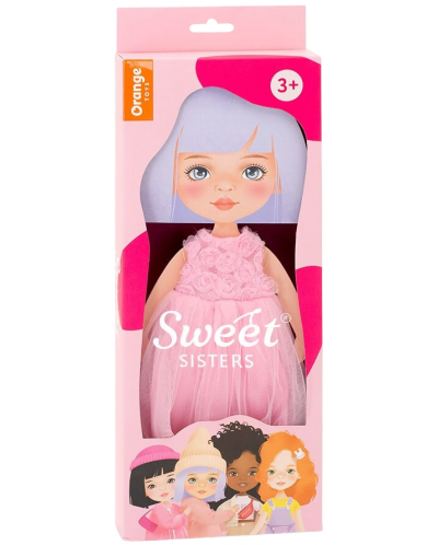 Комплект дрехи за кукла Orange Toys Sweet Sisters - Розова рокля с рози - 1