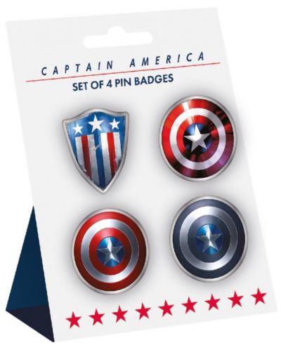Комплект значки Half Moon Bay Marvel: Avengers - Captain America (Shield) - 1