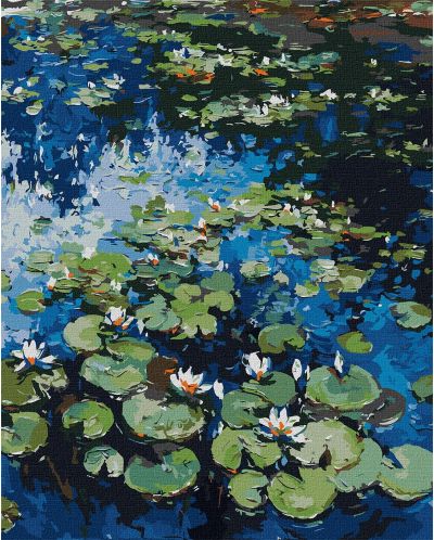 Комплект за рисуване по номера Ideyka - Водни лилии, Клод Моне, 40 х 50 cm - 1