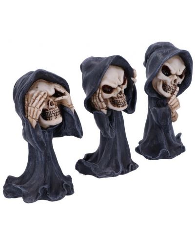 Комплект статуетки Nemesis Now Adult: Humor - Three Wise Reapers, 11 cm - 4