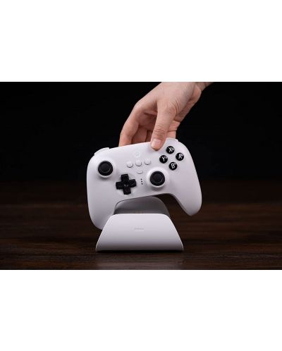 Контролер 8BitDo - Ultimate Bluetooth & 2.4g Controller with Charging Dock, за Nintendo Switch/PC, бял - 6