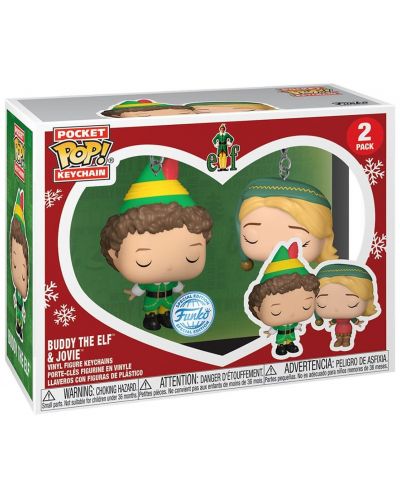 Комплект ключодържатели Funko Pocket POP! Movies: Elf - Buddy The Elf & Jovie - 2