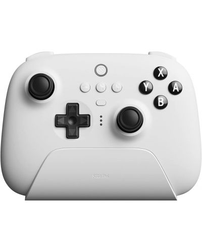 Контролер 8BitDo - Ultimate Bluetooth & 2.4g Controller with Charging Dock, за Nintendo Switch/PC, бял - 1