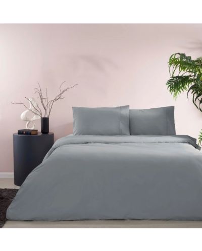 Комплект за спалня TAC - Basic Bieli, 100% памук ранфорс, антрацит - 1