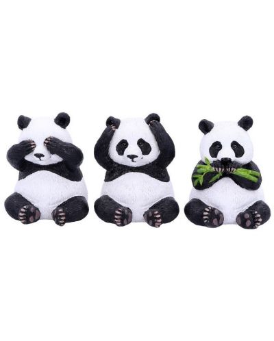 Комплект статуетки Nemesis Now Adult: Humor - Three Wise Pandas, 8 cm - 1