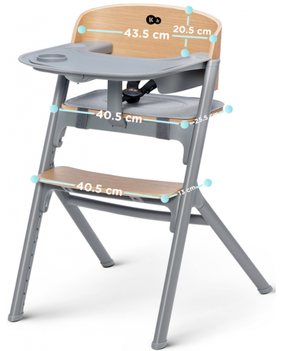 Комплект столче за хранене и шезлонг KinderKraft - Livy и Calmee, дървени - 7