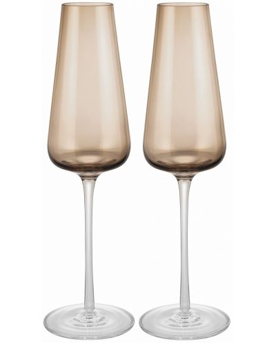 Комплект чаши за шампанско Blomus - Belo 2бр, опушено кафяво - 1