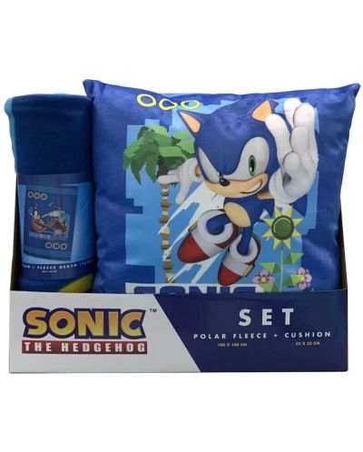 Комплект одеяло и възглавница Sega Games: Sonic the Hedgehog - Sonic - 1