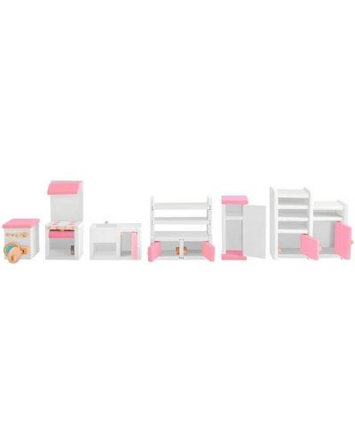 Комплект Kruzzel - Обзавеждане за детска къща, розово - 5