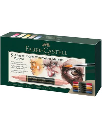 Акварелни маркери Faber-Castell Albrech Dürer - Portrait, 5 цвята - 1