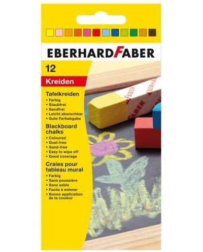 Комплект тебешири Eberhard Faber - 12 цвята - 1
