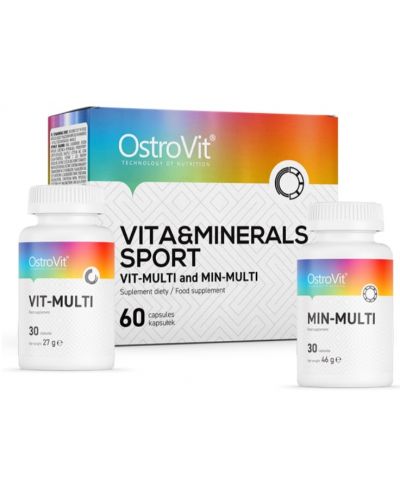 Комплект Vita&Minerals Sport, 2 x 30 капсули, OstroVit - 1
