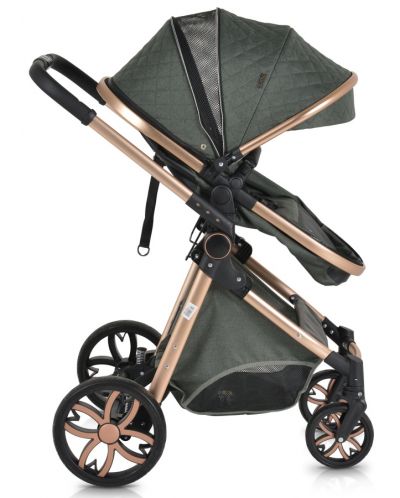 Комбинирана бебешка количка Moni - Alma, зелена - 6
