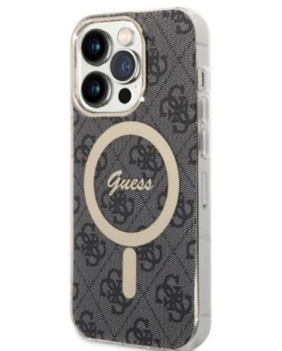 Калъф и зарядно Guess - 4G MagSafe, iPhone 14 Prо, черен - 2