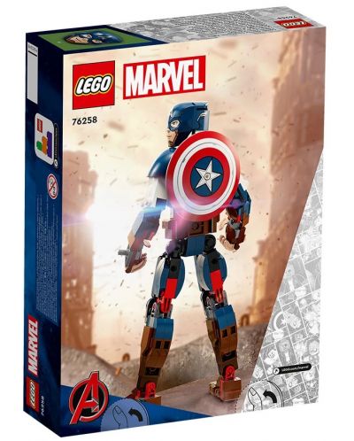 Конструктор LEGO Marvel Super Heroes - Фигура за изграждане капитан Америка (76258) - 2
