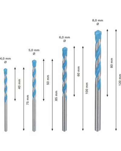 Комплект свредла Bosch - Robust Line Expert, 4 части, CYL-9 Multi - 4