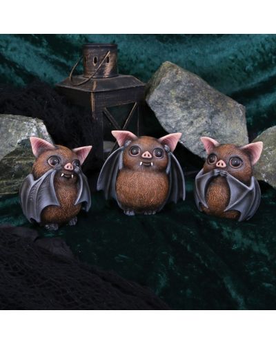 Комплект статуетки Nemesis Now Adult: Humor - Three Wise Bats, 8 cm - 5