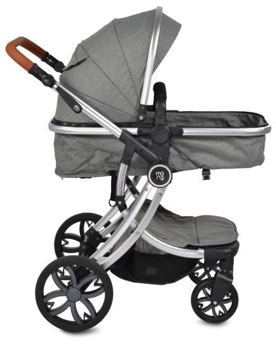 Комбинирана детска количка 2 в 1 Moni - Polly, сива - 7