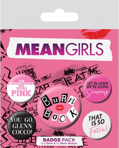 Комплект значки Pyramid Movies: Mean Girls - Burn Book - 1