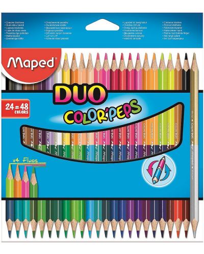 Комплект двувърхи моливи Maped Color Peps Duo - 24 броя - 1