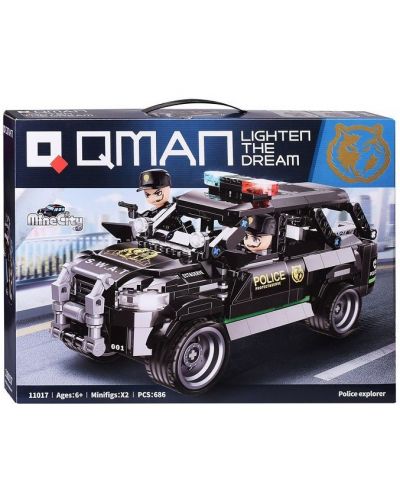 Конструктор Qman - Полицейски изследователски автомобил, 686 части - 1