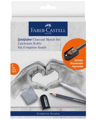 Комплект въглени Faber-Castell Goldfaber - 9 броя - 1