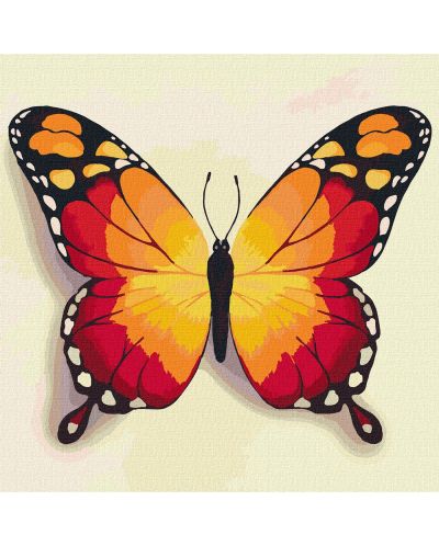 Комплект за рисуване по номера Ideyka - Оранжева пеперуда, 25 х 25 cm - 1