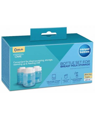 Комплект контейнери за съхранение на кърма Canpol babies - 3 х 120 ml - 3