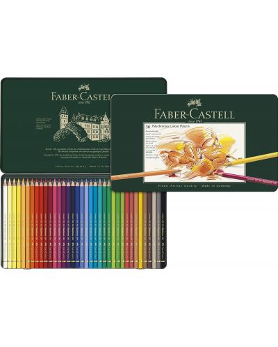 Комплект цветни моливи Faber-Castell Polychromos - 36 цвята - 2