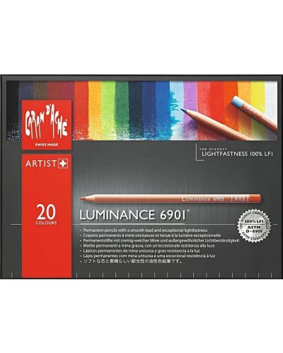 Комплект цветни моливи Caran d'Ache Luminance 6901 - 20 цвята - 1