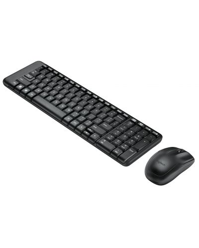 Комплект мишка и клавиатура Logitech - MK220, безжични, черен - 2