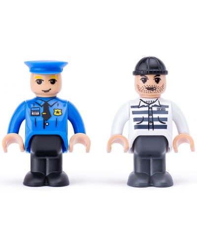 Комплект Woody - Аксесоари за дървено влакче, полиция, 4 части - 2