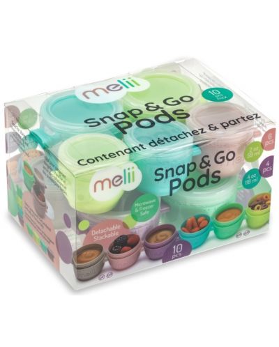 Комплект купички с капак Melii - Многоцветни, 6 x 59 ml, 4 x 118 ml - 2