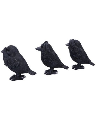Комплект статуетки Nemesis Now Adult: Humor - Three Wise Ravens, 8 cm - 2