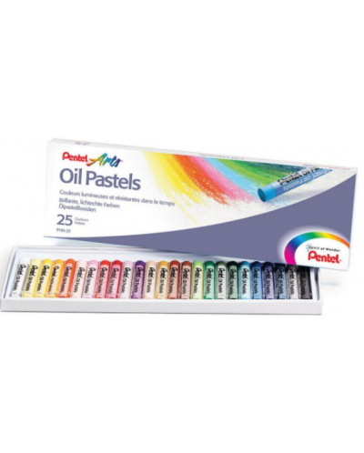 Комплект маслени пастели Pentel - Arts, 25 цвята - 1