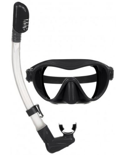 Комплект маска за гмуркане с шнорхел в кутия Zizito - черен - 1