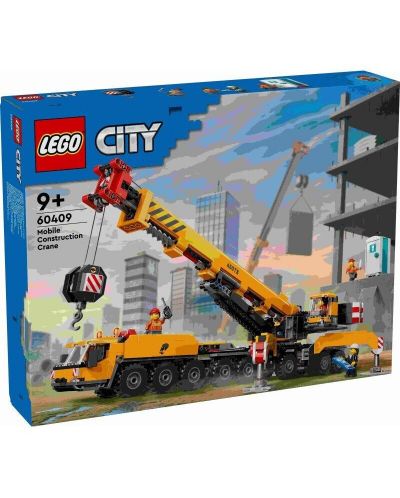 Конструктор LEGO City - Жълт мобилен строителен кран (60409) - 1