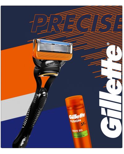 Gillette Fusion Комплект за бръснене - Самобръсначка + Гел за бръснене, 200 ml - 3