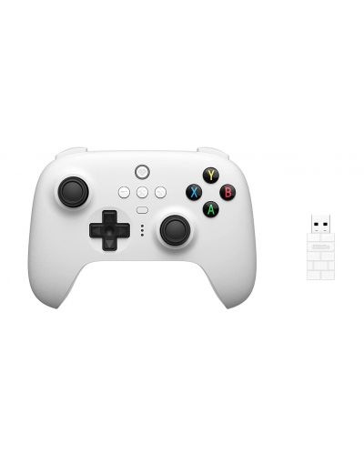 Контролер 8BitDo - Ultimate 2.4g Controller with Charging Dock, за PC, бял - 2