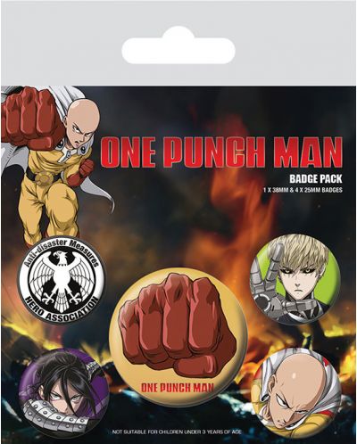 Комплект значки Pyramid Animation: One Punch Man - Characters - 1