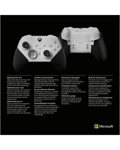 Контролер Microsoft - Xbox Elite Wireless Controller, Series 2 Core, бял - 7