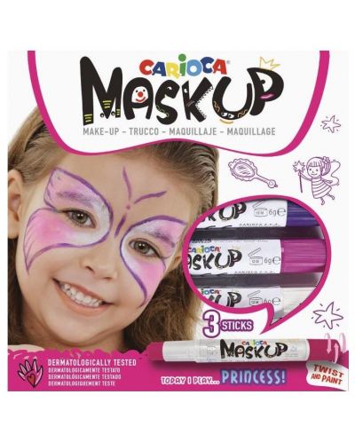 Комплект бои за лице Carioca Mask up - Принцеса, 3 цвята - 1