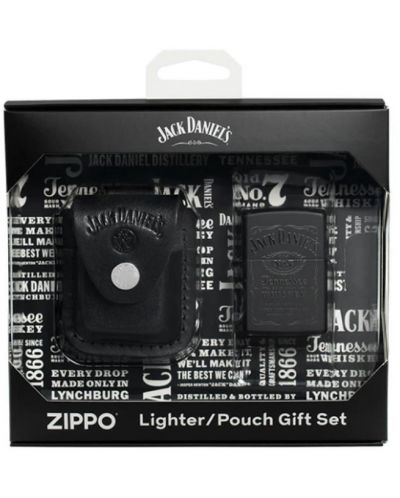 Комплект запалка и калъф Zippo - Jack Daniels, черен мат - 1