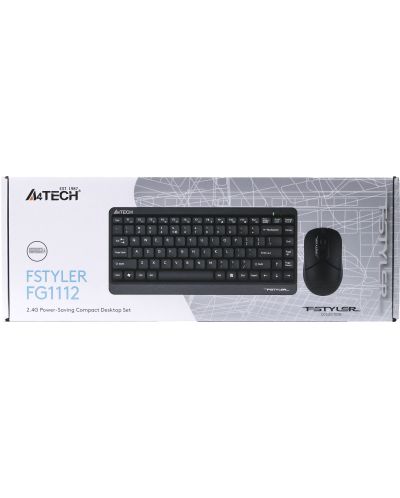Комплект мишка и клавиатура A4tech - FG1112 Fstyler, безжичен, черен - 5