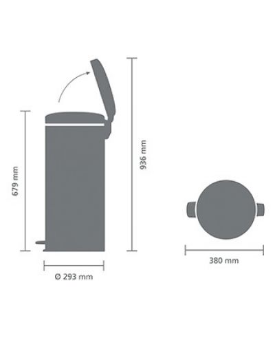 Кош за отпадъци Brabantia - NewIcon, 30 l, Pine Green - 10