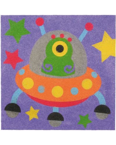 Комплект за рисуване с цветен пясък Andreu toys - Космос - 4