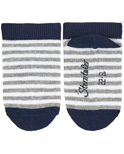 Kомплект детски чорапи Sterntaler - Синьо райе, 27/30 размер, 5-6 г, 3 чифта - 4