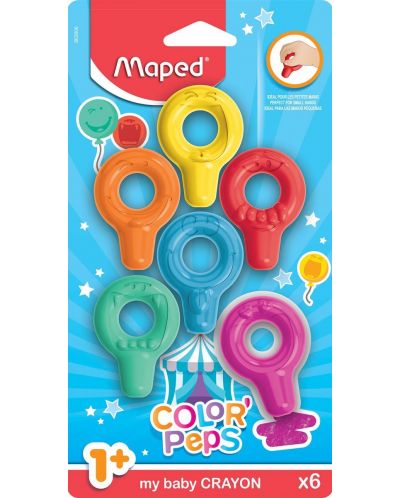 Комплект пастели Maped Color Peps - Еarly Age, 6 цвята, пласти - 1