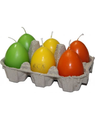 Комплект свещи LCA - Великденски яйца, Shine Mix, 6 броя - 1