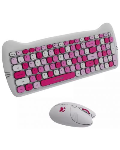 Комплект мишка, клавиатура и пад Canyon - CNS-HSETW6PK, безжичен, розов - 5